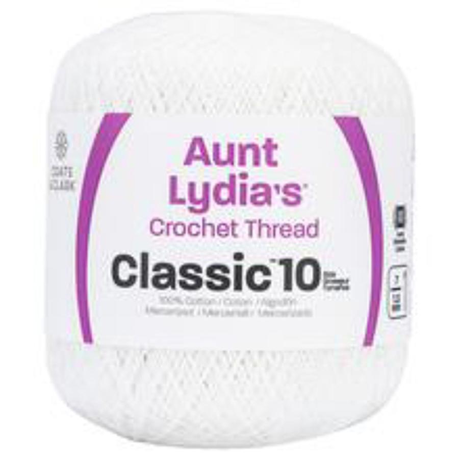 Aunt Lydia's Classic Crochet Thread White Size #10