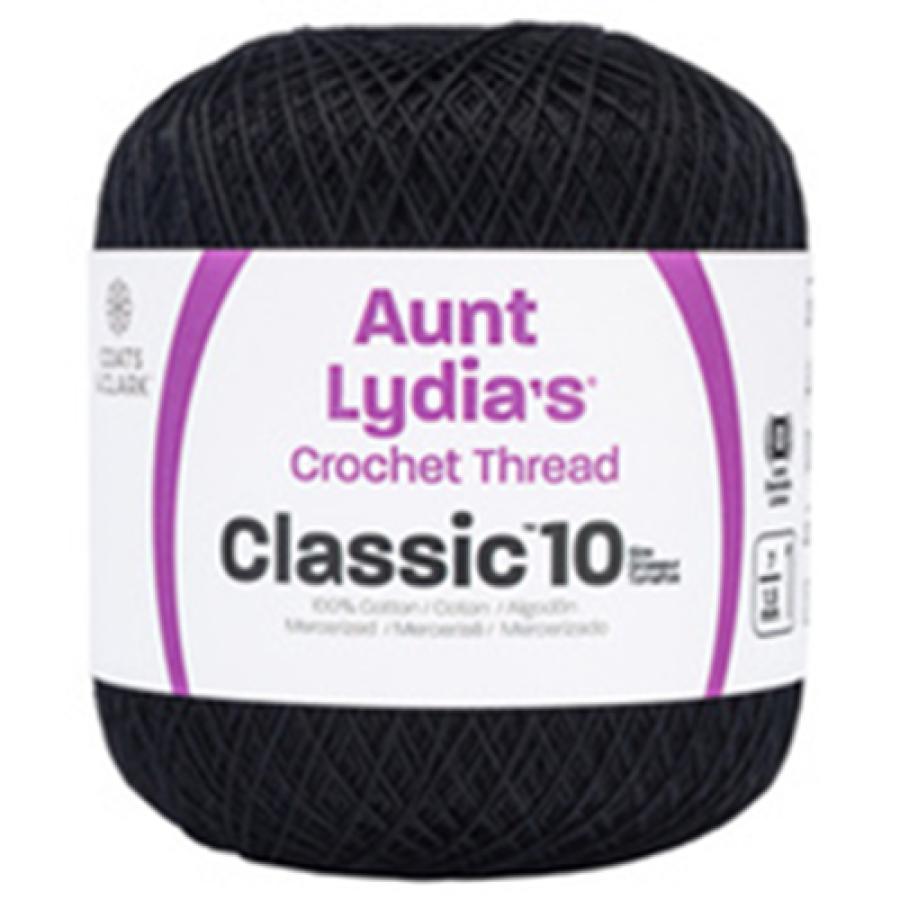 Aunt Lydia's Classic Crochet Thread Black Size #10