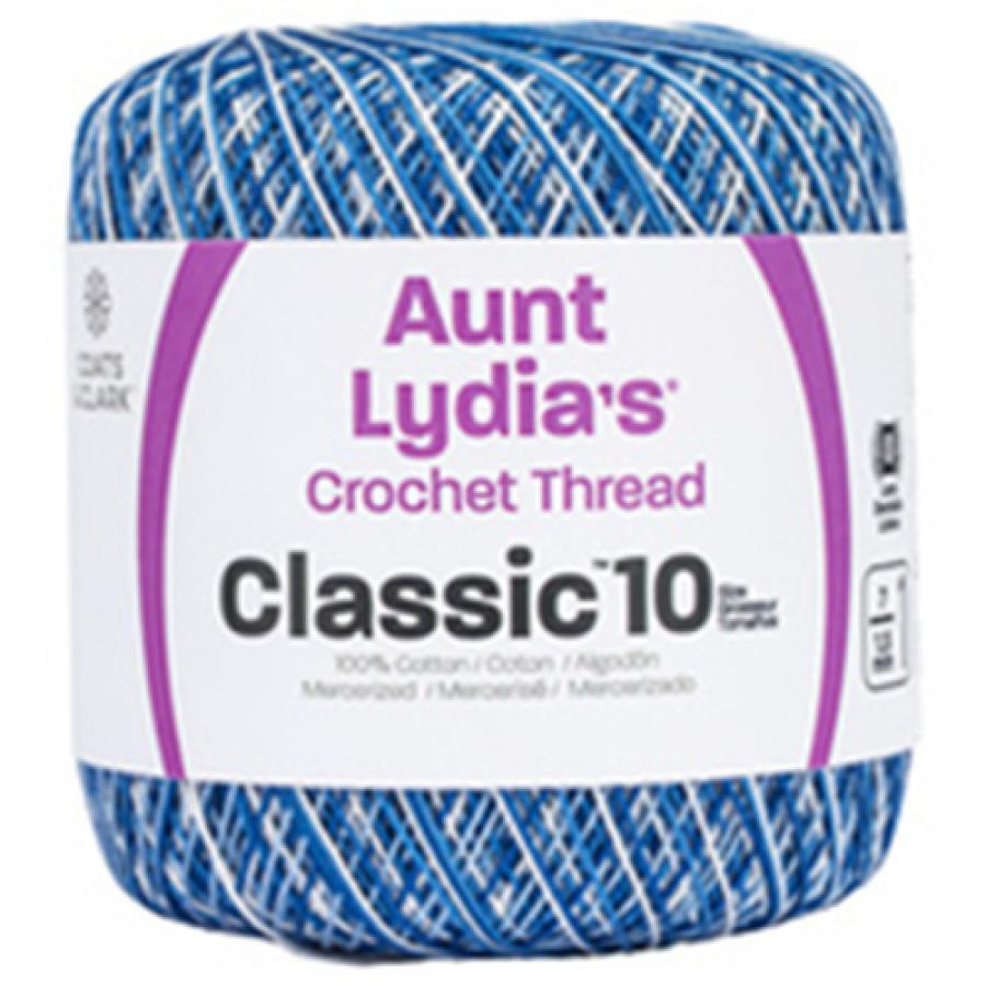 Aunt Lydia's Classic Crochet Thread Shaded Blues Size #10