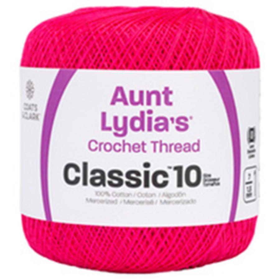 Aunt Lydia's Classic Crochet Thread Hot Pink Size #10