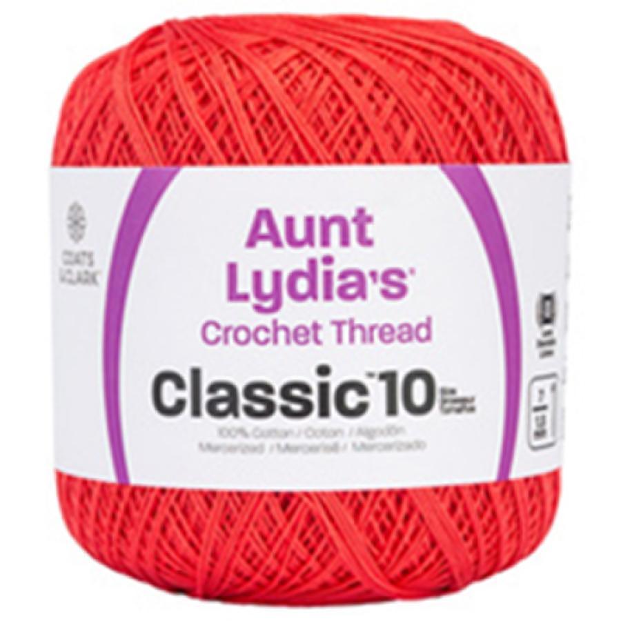 Aunt Lydia's Classic Crochet Thread Bright Coral Size #10