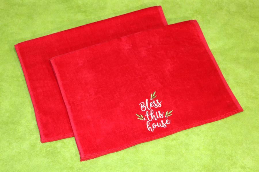 Bless This House Hemstitched 2 Piece Tea Towel Kit