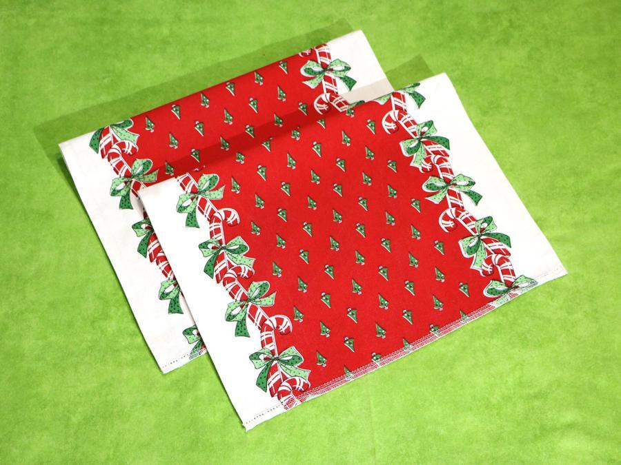 Candy Canes Red (2) Piece Tea Towel Kit