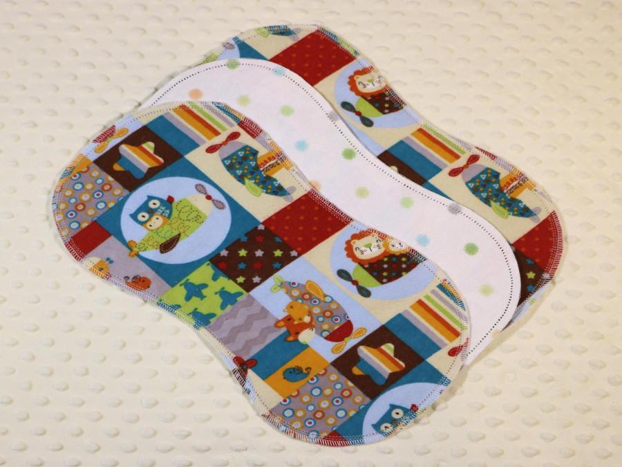 Daddy And Me Flying High Hemstitched Flannel (3) Piece Burp Cloths Kit