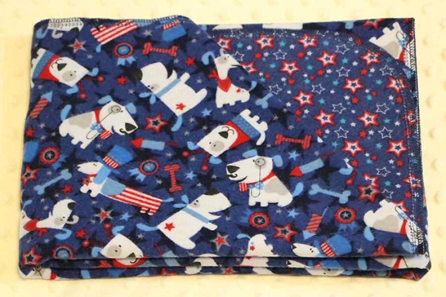 Dog Patriot Hemstitched Flannel Pet Blanket Kit (Small 38 x 38")