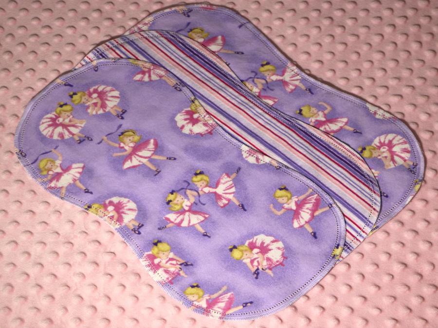 Love To Dance Hemstitched Flannel (3) Piece Burp Cloths Kit