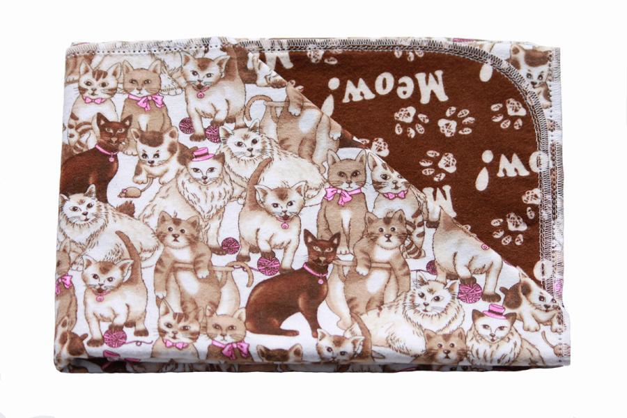 Meow Kitty Tyme Hemstitched Flannel Blanket Kit (Small 38" x 38")