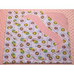 Animals Chasing Rainbows Hemstitched Flannel Blanket w/(2) Burp Cloths Kit