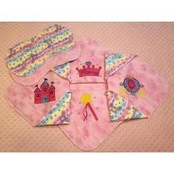 Applique My Little Princess (4) Applique Designs Flannel Blanket w/(2) Burp Cloths Kit