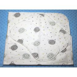 Baby Bear Faces Hemstitched Flannel Blanket w/(2) Burp Cloths Kit
