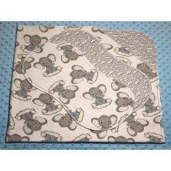 Baby Elephants On Cloud II Hemstitched Flannel Blanket w/(2) Burp Cloths Kit