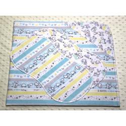 Baby Sentiments Hemstitched Flannel Blanket w/(2) Burp Cloths Kit