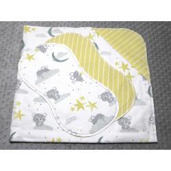 Catch A Falling Star Hemstitched Flannel Blanket w/(2) Burp Cloths Kit