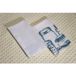 Canning Aqua Hemstitched 2 Piece Tea Towel Kit