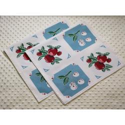 Granny Fruit Blue Hemstitched Tea Towels Kit