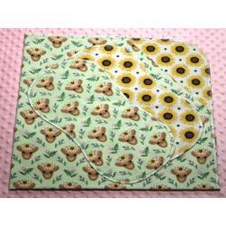 Highland Cows And Sunflowers Hemstitched Flannel Blanket w/(2) Burp Cloths Ki
