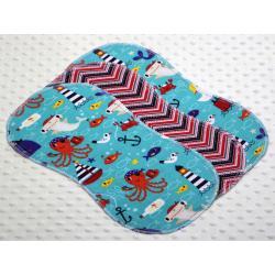 It's A Sea Life Hemstitched Flannel (3) Piece Burp Cloths Kit
