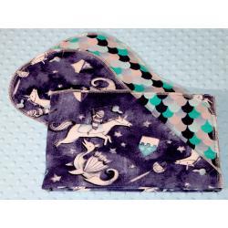 Knights And Dragons Hemstitched Flannel Blanket w/(2) Burp Cloths Kit