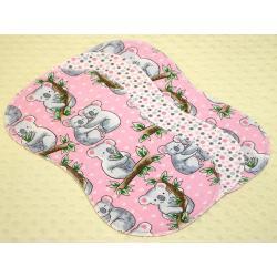 Koala Bears Pink Hemstitched Flannel (3) Piece Burp Cloths Kit