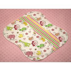 Little Ones Pink Hemstitched Flannel (3) Piece Burp Cloths Kit
