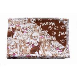 Meow Kitty Tyme Hemstitched Flannel Blanket Kit (Small 38" x 38")