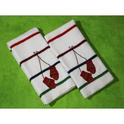 Mittens Stripe Hemstitched 2 Piece Tea Towel Kit