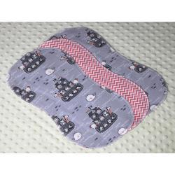 Noah's Ark Coral Chevron Hemstitched Flannel (3) Piece Burp Cloths Kit