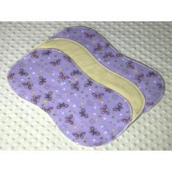 Purple Butterfly Toss Hemstitched Flannel (3) Piece Burp Cloths Kit