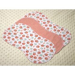 Peach Cutie Hemstitched Flannel (3) Piece Burp Cloths Kit