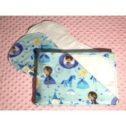 Pretty Princesses and Castles Hemstitched Flannel Blanket w/(2) Burp Cloths Kit