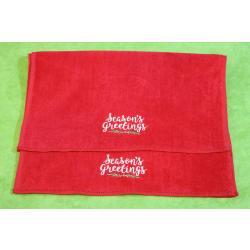 Seasons Greetings Red Hemstitched 2 Piece Tea Towel Kit