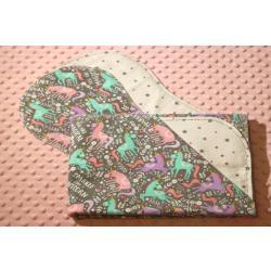 Sparkle Like a Unicorn Hemstitched Flannel Blanket w/(2) Burp Cloths Kit