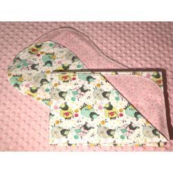 Sheep Toss Hemstitched Flannel Blanket w/(2) Burp Cloths Kit