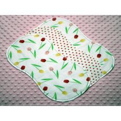 Tossed Tulips Hemstitched Flannel (3) Piece Burp Cloths Kit