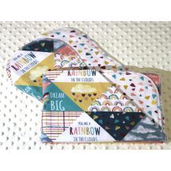 You are a Rainbow in the Clouds Hemstitched Flannel Blanket w/(2) Burp Cloths Kit