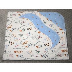 You'll Never Know How Much I Love You Numbers Hemstitched Flannel Blanket w/(2) Burp Cloths Kit